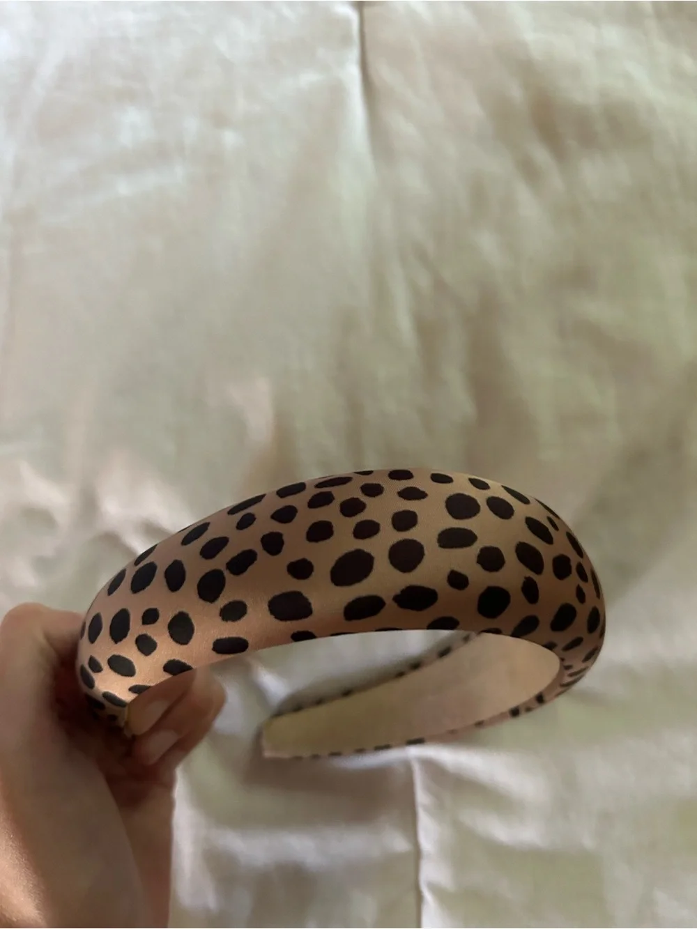 NWOT Leopard Spot Padded Headband in Tan and Black